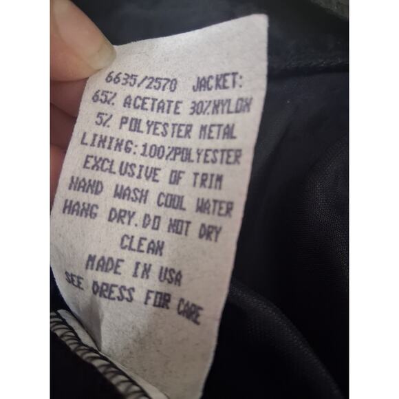 VTG Cachet by Bari Protas Cropped Sparkle Jacket Black Velvet Velour Sz L Bling - Picture 7 of 16